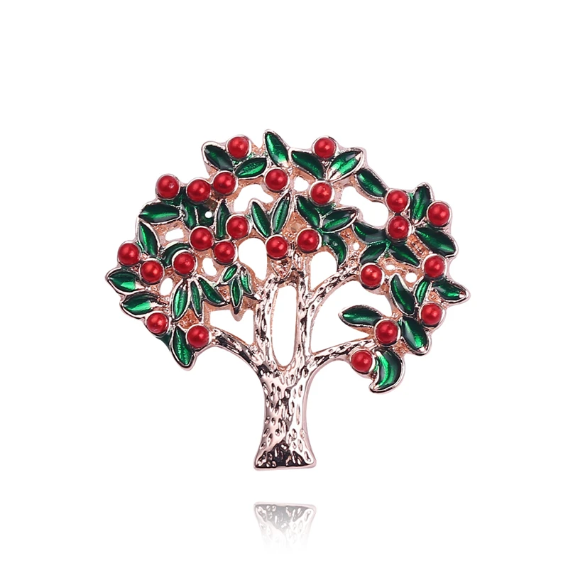 

Rose Gold Women Colorful Shining Crystal Tree Brooches Christmas Tree Jewelry Tree Of Life Plant Brooch Clothes Accessories