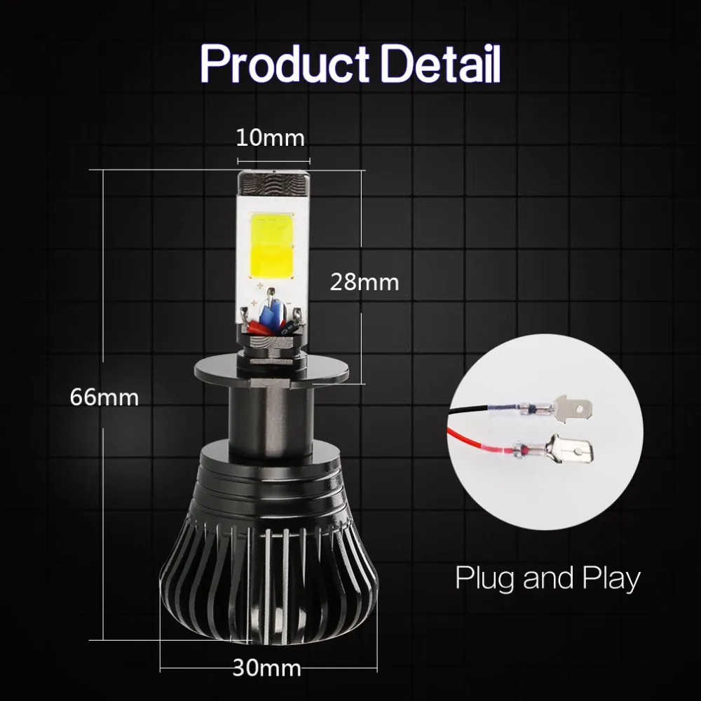 2 шт 12V H11 Led H1 H3 H7 H8 HB3 9005 HB4 9006 светодиодные лампы H27 880 881 автомобиля двойной Цвет туман светильник автомобильных ламп 2800LM 3000K и 6000K