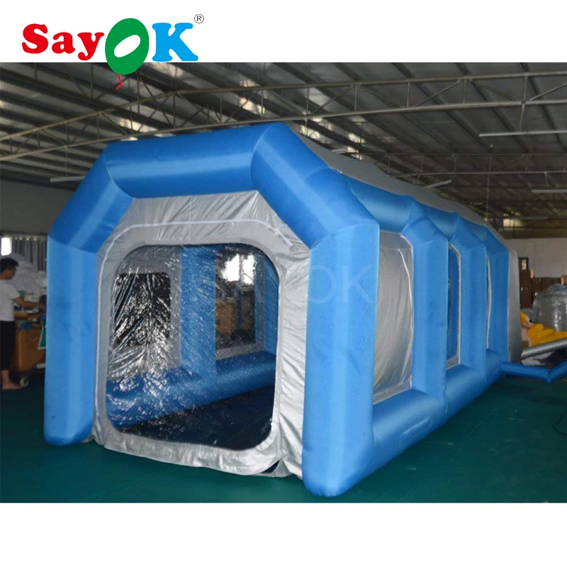 Blue&Silver Inflatable Spray Booth Inflatable Paint tent Portable Car