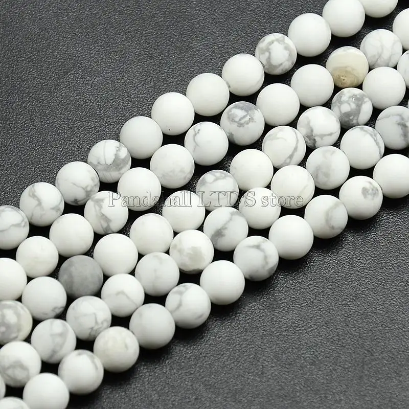 

Frosted Howlite Round Bead Strands, 10mm, Hole: 1mm; about 37~39pcs/strand, 14.9~15.6