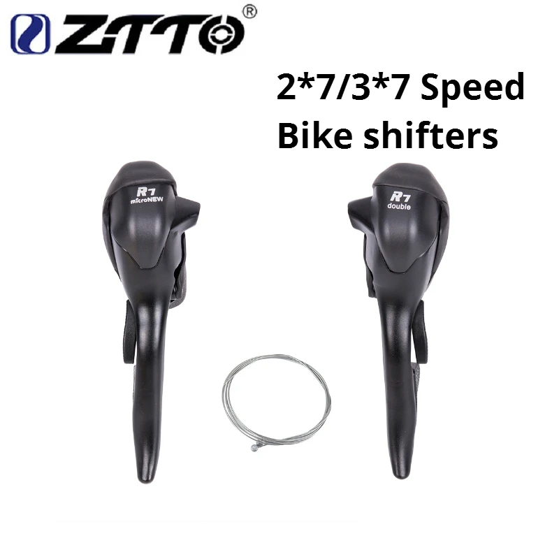 

MICRONEW One pair 21 Speed Road Bike Shifter 2*7 3*7 Set Double 7Speed 7s 14s 21s Brake Levers bicycle parts FOR parts R472 R473