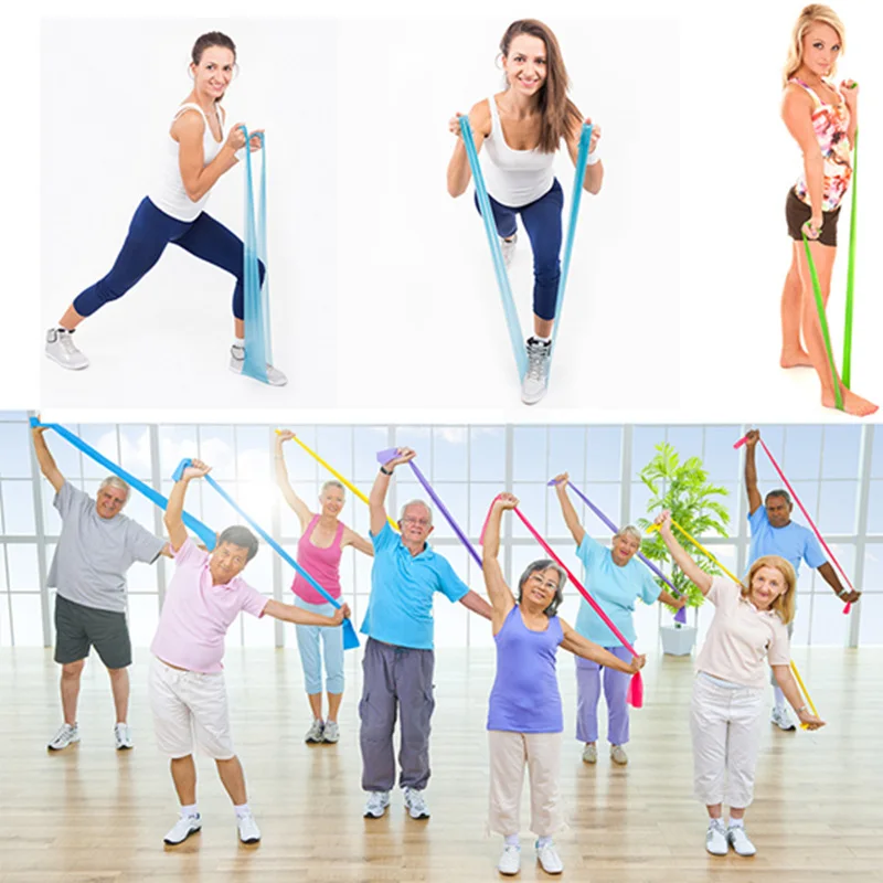 

1.5m Latex Resistance Band Yoga Workout Pull Rope Crossfit Fitness Resistance Band Training Elastic Exercise Band Rope 8 Color