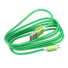 1.5M Colorful Nylon Braided Round USB Cable Strong Fabric Micro USB and USB 2.0 Data Sync Charging Cable for Android Smartphone