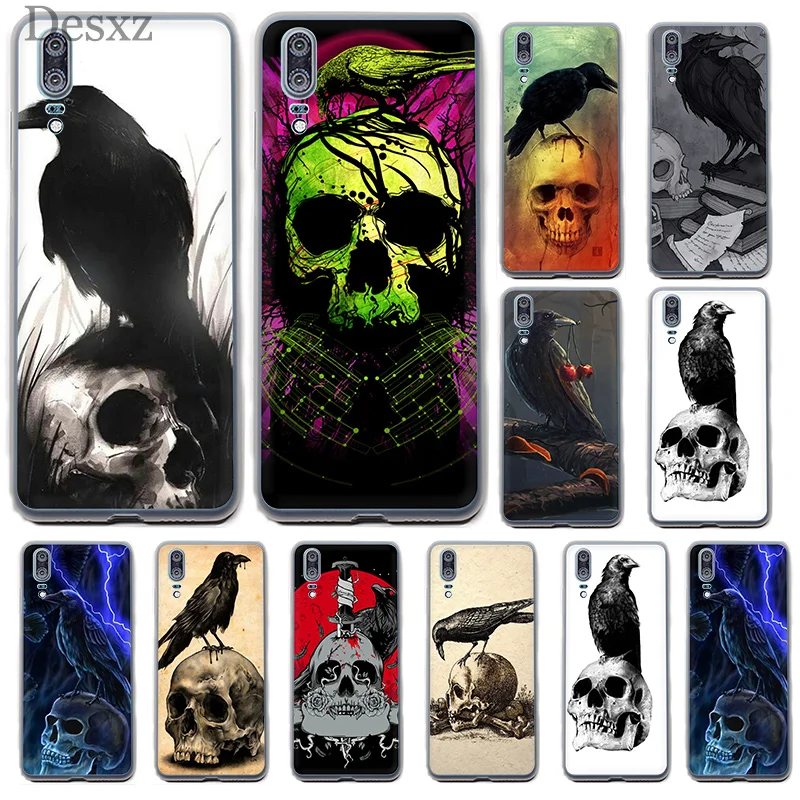 Чехол для телефона Crow On A Skull Huawei P8 P9 P10 P20 Pro Lite 2015 2016 2017 Mini Plus Note 8 9 P