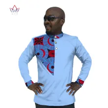 Для мужчин s африканская одежда Дашики Для мужчин Повседневная рубашка Для мужчин с длинным рукавом, Облегающая рубашка с длинным рукавом Bazin rich в африканском стиле Для мужчин рубашки 6XL WYN28
