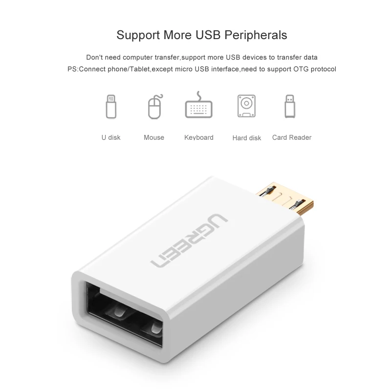 Адаптер Ugreen с Micro USB на OTG папа 2 0 микро адаптер конвертер для мобильных телефонов