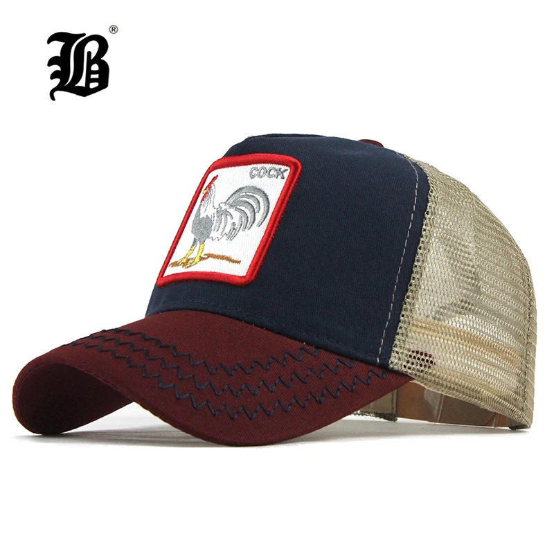 

[FLB] Embroidery Animal Baseball Caps Men Breathable Mesh Snapback Caps Unisex Sun Hat For Women Bone Casquette Hip Hop Cap F194