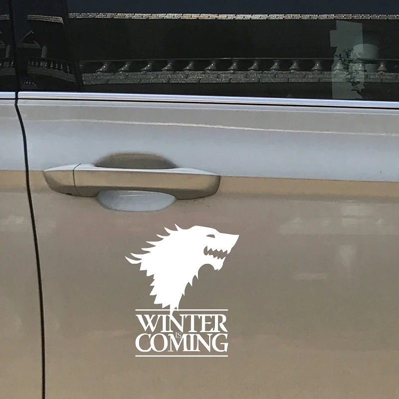 1pc Winter Is Coming Wolf Game of Thrones Car Sticker Decoration Head Of Wolf Reflective Trunk Window Sticker for VW Audi Toyota