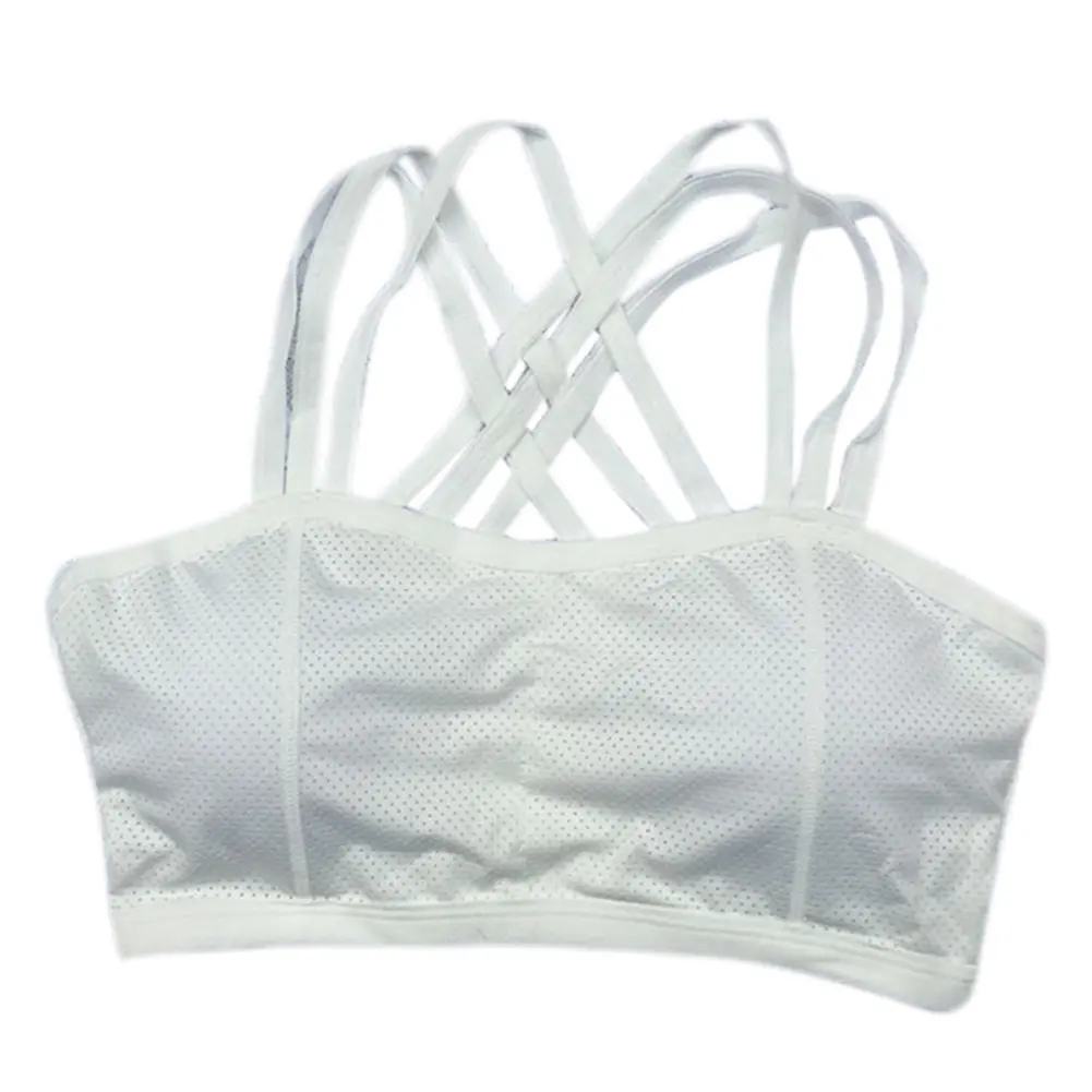 Сексуальный женский противоударный укороченный топ бюстгальтер нижнее белье бесшовное беспроводное перекрестное бюстье 99 XRQ88 - Цвет: Белый