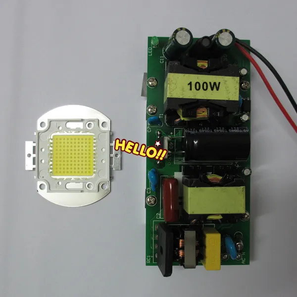 

100W 6000-7000K LED Cool White Nature White 4000-4500K High Power Lamp Chip & 100W Power Driver AC 85-265V