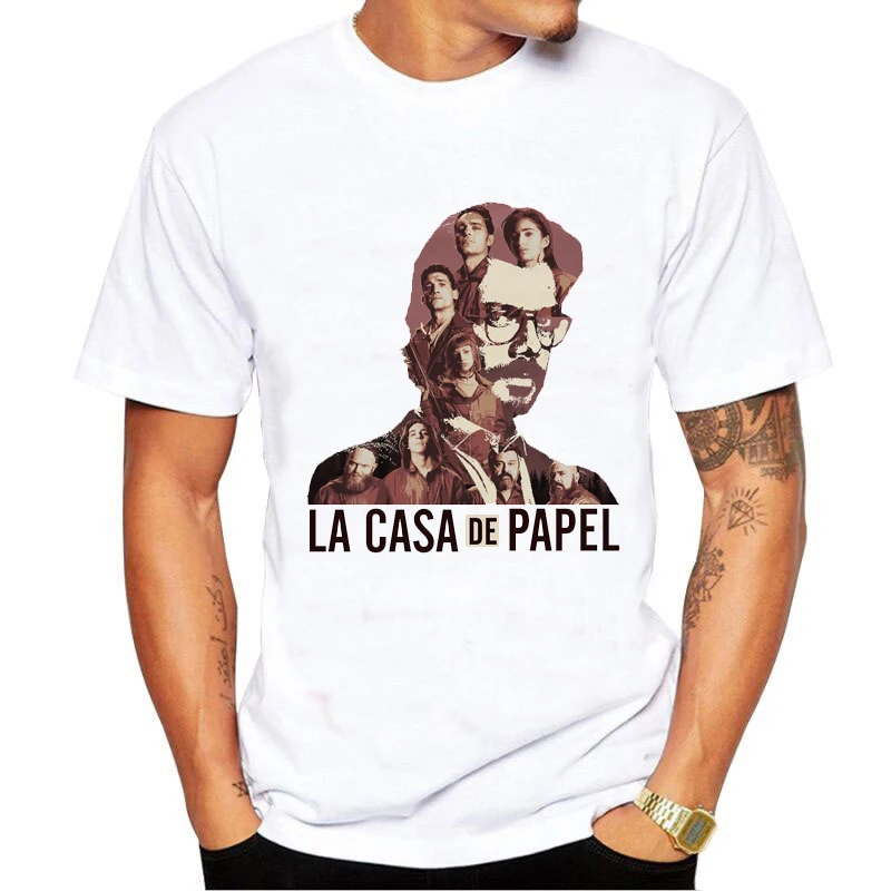 Мужская футболка Забавный дизайн La Casa De Papel для мужчин футболки денег ТВ серия с