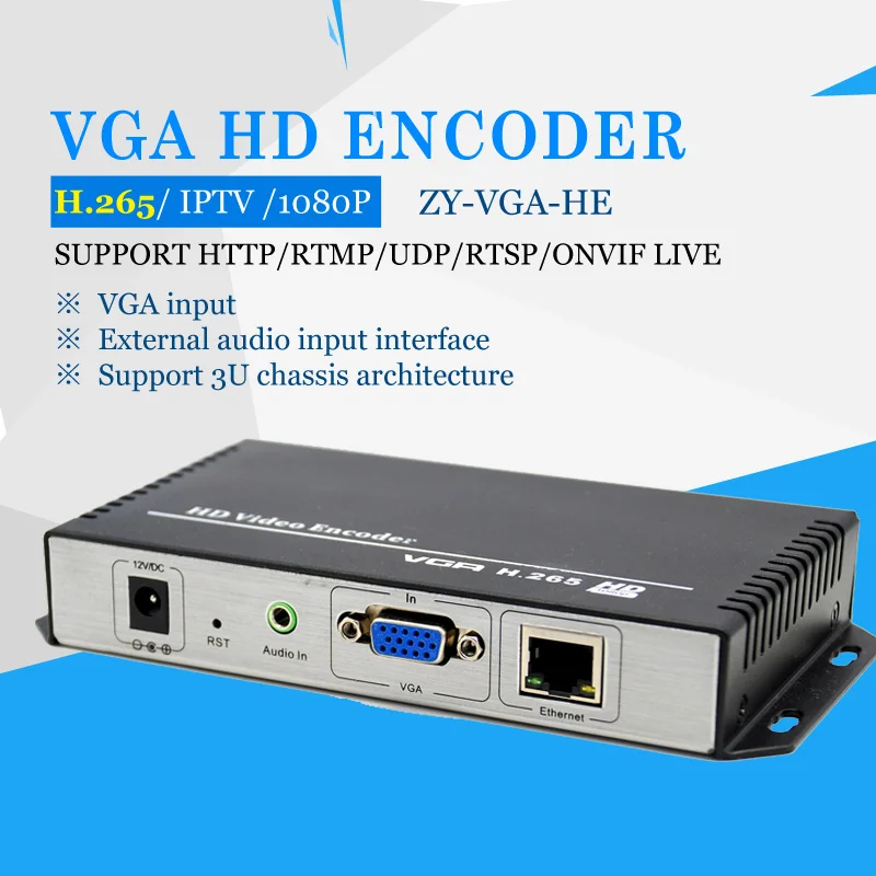H.265 VGA HD Encoder for IPTV, Live Stream encoder and Broadcast, VLC