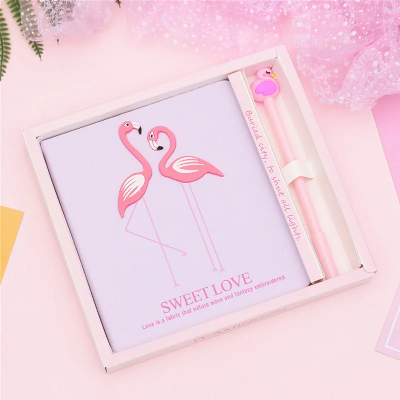 

2018 Promotion Rushed Gift Ins Fantasy Unicorn Flamingo Hand Book Set Of Checkered Box Cute Small Fresh Girlfriend Present