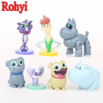 

Rohyi 7pcs/lot Puppy Dog 6cm Pals Bingo Rolly Figure Toys Pugs Brothes Dogs Model Anime Doll Furnishing Toy Kids Christmas Gifts