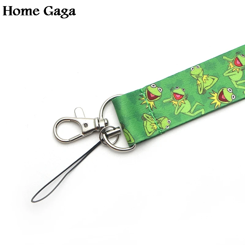 D0341 Homegaga kermit the frog Мультяшные Брелоки для ключей ремешки на шею детей брелок ID