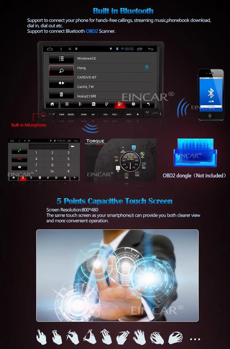 Best Quad Core 7 Inch Double 2 Din Android 5.1.1 Car Audio Stereo Radio With GPS 3G WiFi Universal 2 din car GPS Navigation Head Unit 5