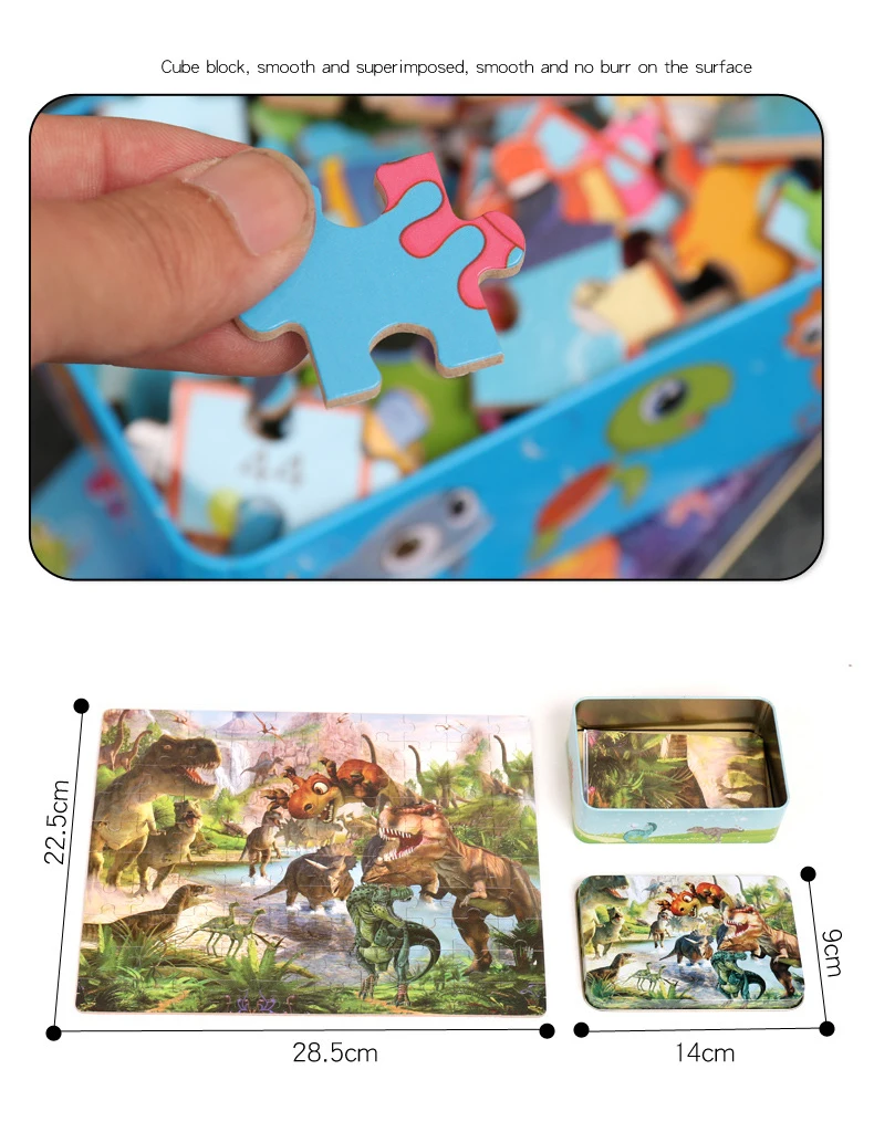 Горячие 100 штук деревянные головоломки Дети мультфильм головоломки детские развивающие Обучающие интерактивные игрушки для детей рождественские подарки