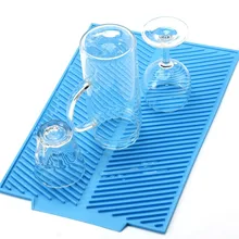 Encontrar 43*33 CM Rectángulo Extra Grande Estera Secado Plato de Alta calidad Resistente Al Calor de Silicona-Antibacterial Dishwaser seguro