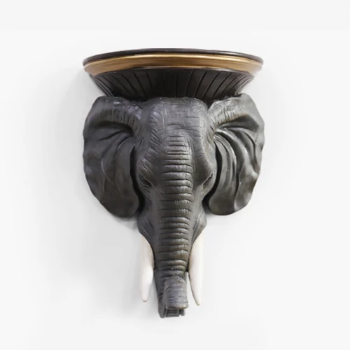 Elephan Настенная ваза из смолы с головой животного, украшение для дома, подвесная Фреска, ремесла для гостиной, искусственный цветочный горшок, украшения, кулон, искусство, Свадебный сад - Цвет: Elephan