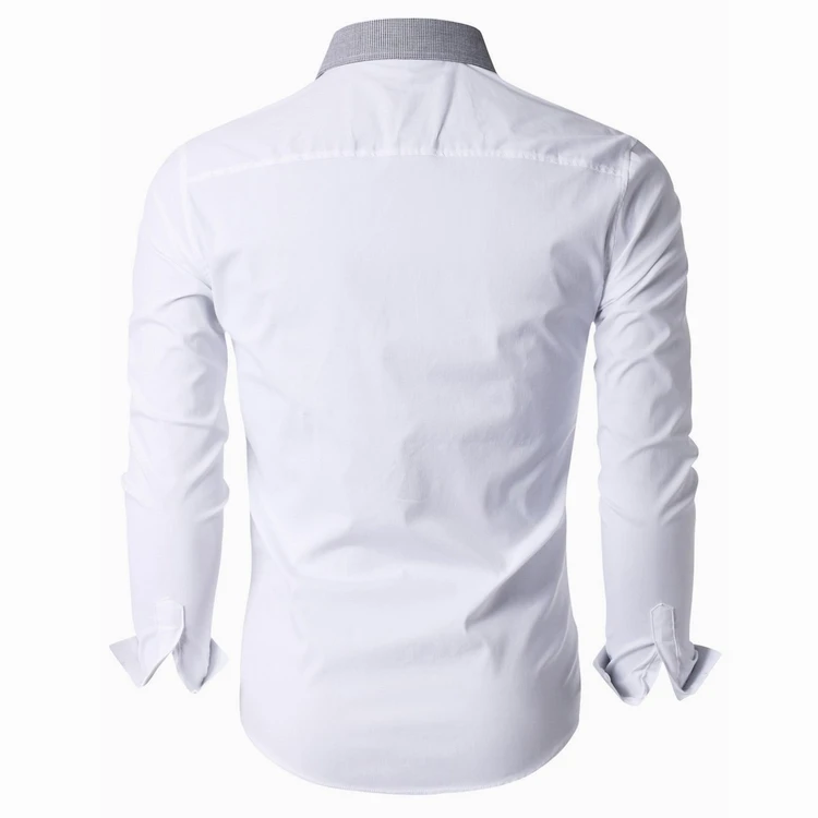  Fashion Brand Men Shirt Fine Lattice Shirts Long-Sleeves Tops Men's Summer Casual Splicing Shirts C