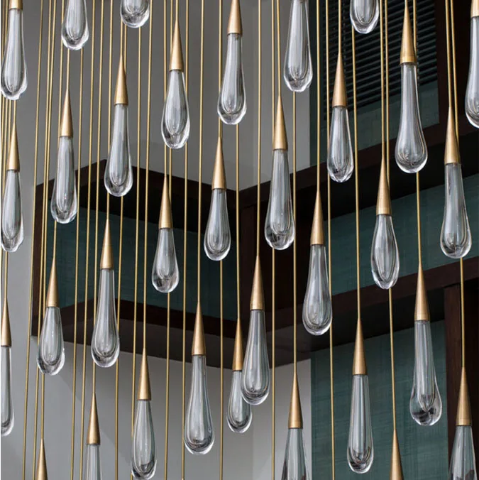 Золотой кристалл в форме капли воды креативный подвесной светильник в европейском стиле роскошный светодиодный светильник современный стеклянный светильник для внутреннего освещения ресторана