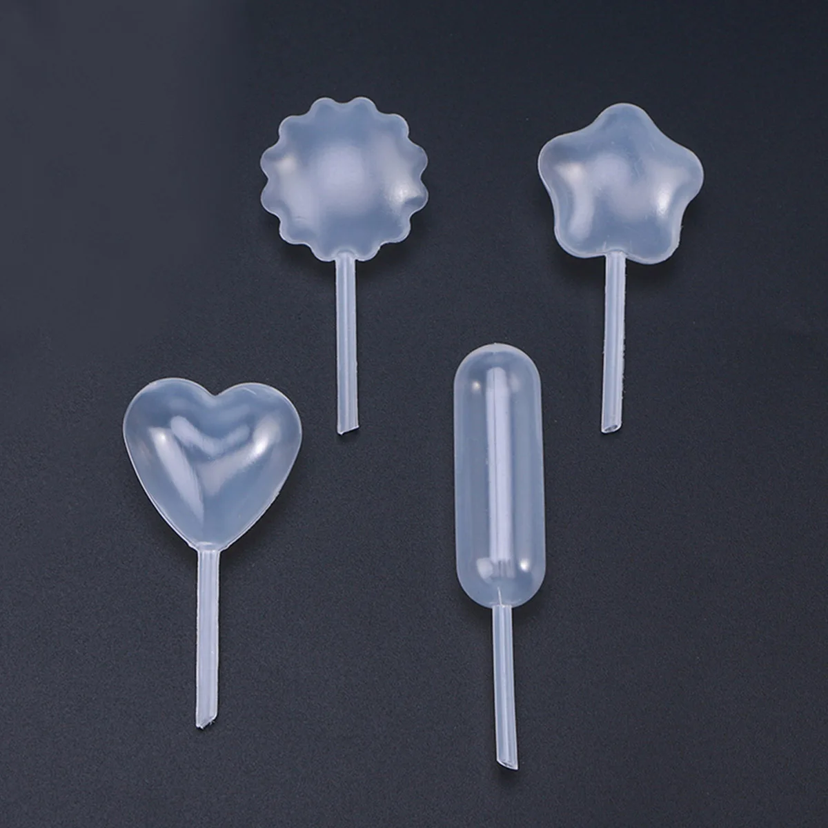 

200pcs 4ml Baking Squeeze Transfer Pipettes Star Heart Flower Column Disposable Droppers Mini Plastic Pipette for Cake Cupcakes