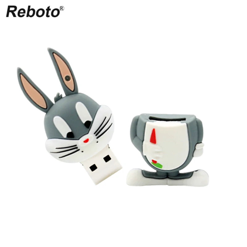 Retobo Usb 2,0 Флешка 32 Гб usb-флеш накопитель в форме кролика 4 ГБ 8 ГБ 16 ГБ флеш-накопитель 64 ГБ диск памяти животных U Stick