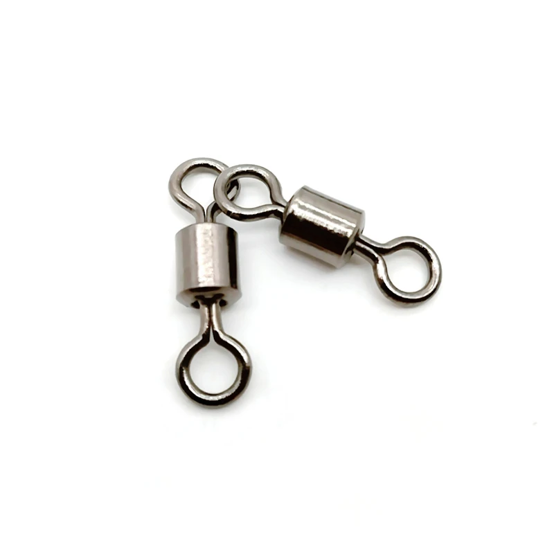 Lost ocean 100pcs Barrel Bearing with Solid Ring Swivel Solid Fishing Connector,