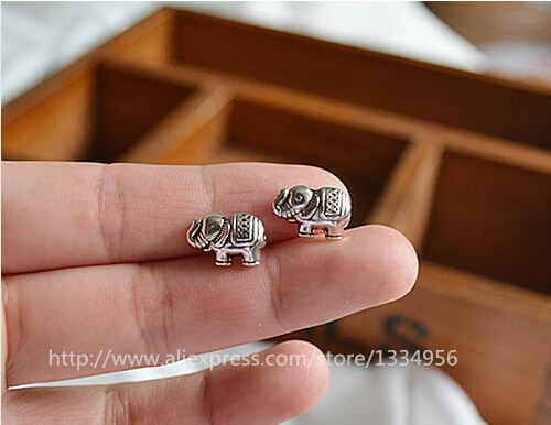 10pcs/lot Wholesale Elephant Shaped Tibetan Metal silver plated Spacer Beads Charms Fit European jewelry Making DIY alloy beads | Украшения