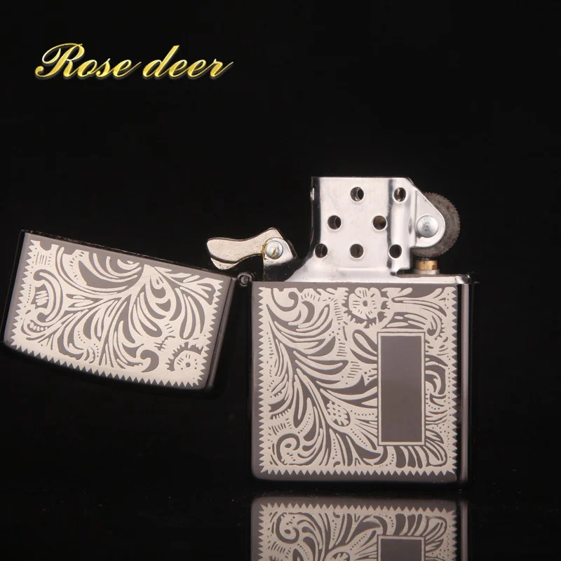 

Fashion Retro Metal Carving Kerosene Oil Fire Lighter Unique Gasoline Cigarette Lighter Handicrafts Decoration Best gift