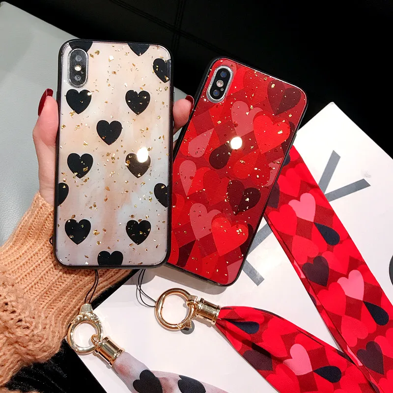 Чехол для iphone 7 Plus чехол XS Max роскошный модный милый 6 S X XR Модный с ремешком Etui |
