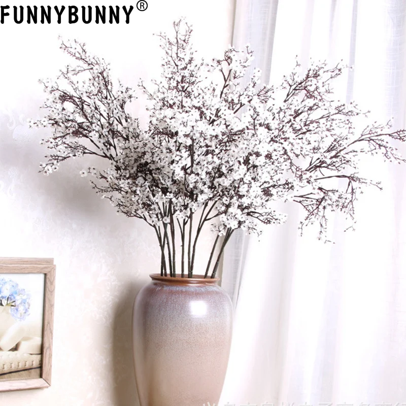 

FUNNYBUNNY Babysbreath Artificial Flowers Artificial Gypsophila Silk Silica Blooms for Wedding Party DIY Home Floral Decor