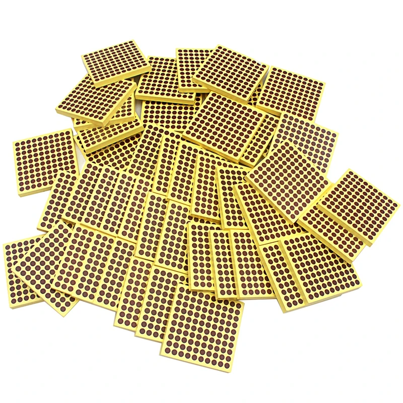 Montessori Kids Toy Baby Wood 45Pcs Wooden Hundred Squares Early Learning Educational Preschool Training Toys