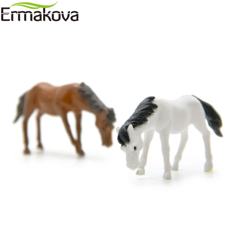 ERMAKOVA Смола мини лошадь миниатюрная фигурка животных Лошадь ремесло пейзаж Фея