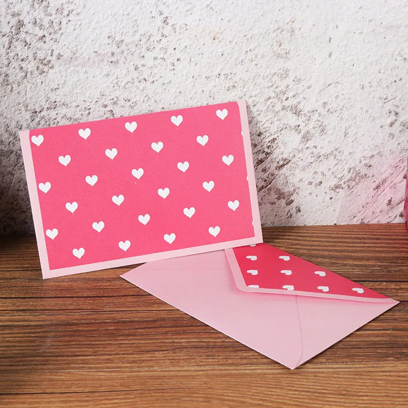 10 шт. конверт в горошек для пригласительных открыток для детей на день рождения, товары для свадебных заметок - Цвет: rose