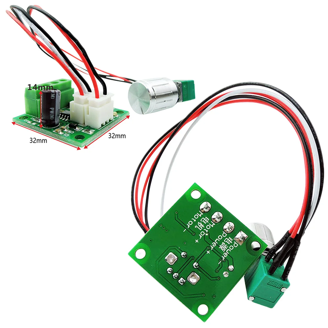 

2 in 1 Speed Control Switch 1.8V-15V 2A PWM DC Motor Speed Controller 1803BKW