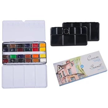 

MEEDEN Quality Watercolor Paint Set - White Nights Sonnet 24 Colors School Drawing for Artist Drawing Painting Supplies