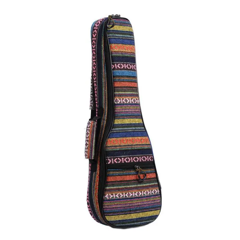 21/23/26 Inches Ethnic Knitting Style Ukulele Bag Backpack Double Shoulder Strap Cotton Padded Ukelele Carrying Case - Цвет: 23 inch