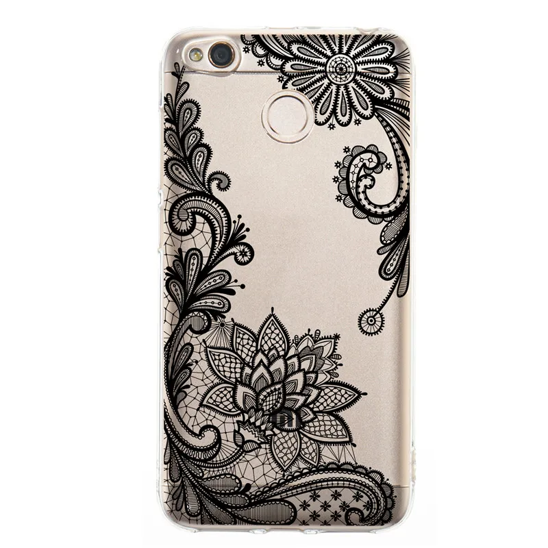 3D Relief Flower Pattern Clear TPU Case (8)