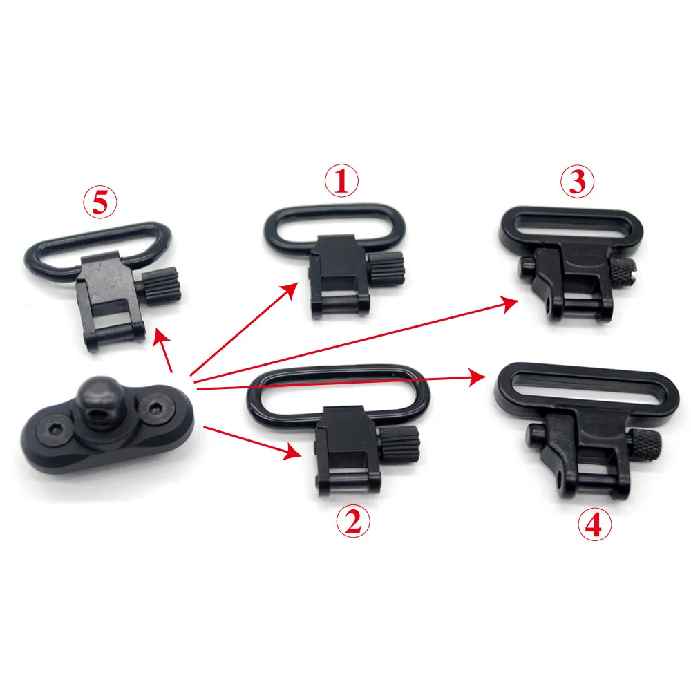 TriRock 1 ''/1,25'' QD Quick Detach Sling Swivel+ M-lok Rail Attachment Set Black Color_6 типов