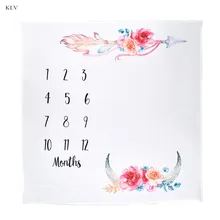 KLV Младенческая Детская веха Одеяло фотография Опора одеяло s письмо фон ткань