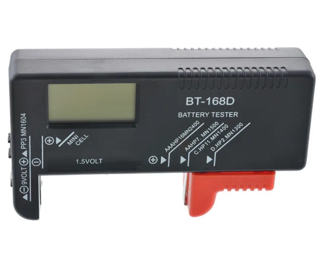 

Battery Tester Digital Battery Capacity Tester Check Power Level for 1.5V and 9V Batteries BT-168D