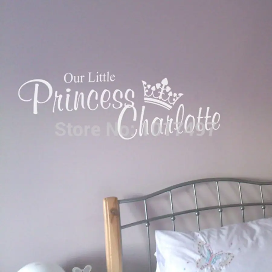 Princess//Prince Personalised Custom Name Wall Stickers Decal Kids Nursery Decor