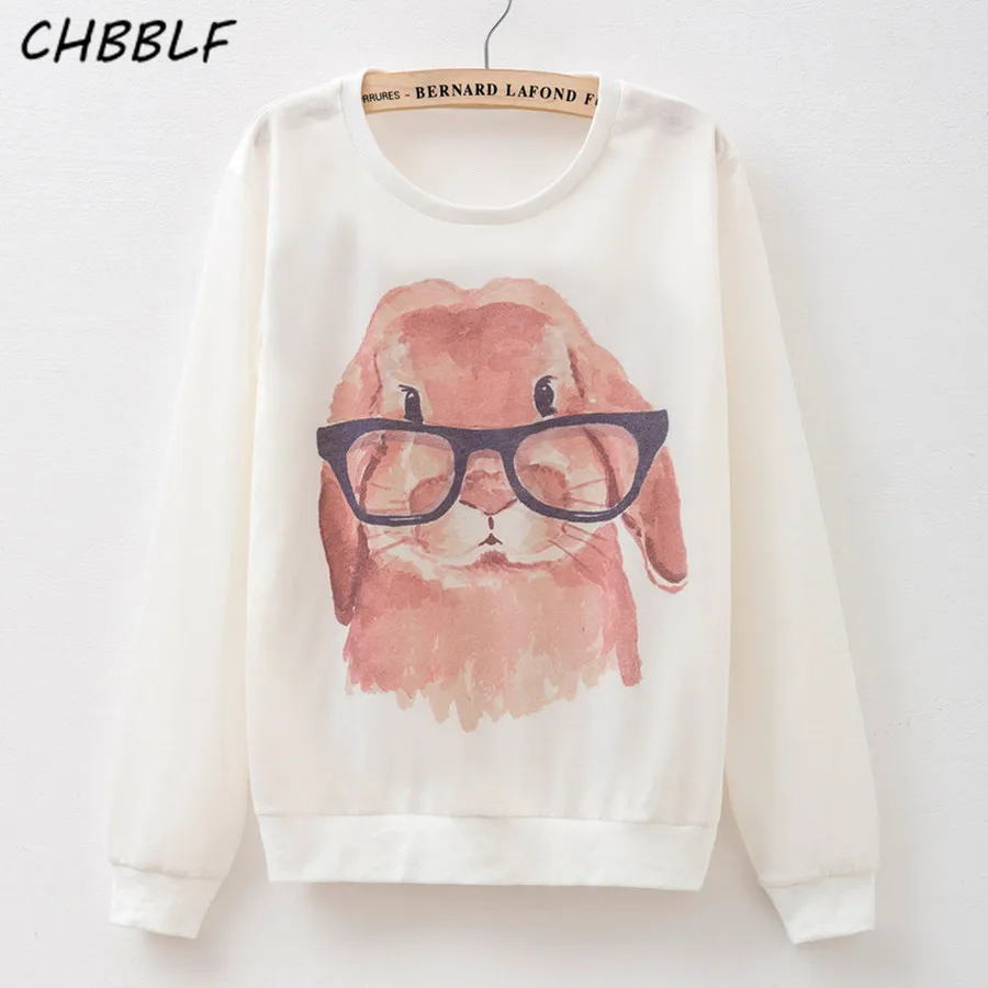 

2015 new fashion Women's Cartoon Printed Hoodies Leisure tracksuit Sweatshirt white sport suits Woman Hoody