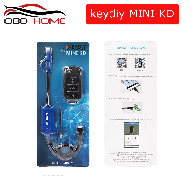 KEYDIY-Mini tecla KD generador de mandos a distancia para coche, almacén en su teléfono, compatible con Android, más de 1000 mandos a distancia automáticos similares a KD900