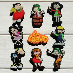 90 шт. EL Chavo рисунки из мультфильма ПВХ обувь пряжки обуви Подвески подходят Croc для обуви и браслетов с отверстиями мебель аксессуары Подарки