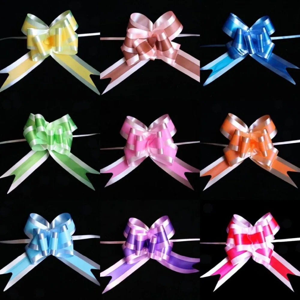 Pack of 30 30mm Cream Pull Bow Decorations Wedding Car Gift Wrap Floristry