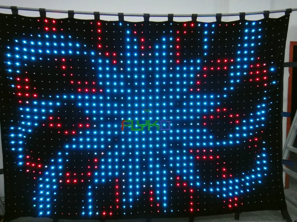 P7 2x3m high brightness flexible led video curtain free shipping