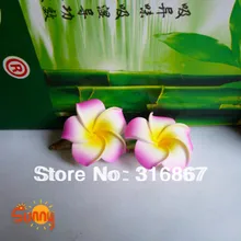 50 розовая пена Гавайская Плюмерия цветок Frangipani цветы свадебные зажим для волос 4.5 см