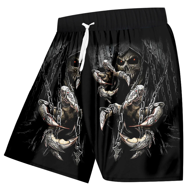 

PLstar Cosmos Men 3d Shorts Print Key Chain Skull Board Beachshorts Man Bodybuilding Fitness Elastic Waist Gyms Boxer Drawstring
